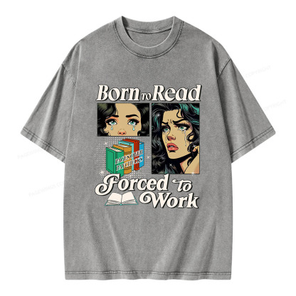 Pagewings  Born To Read Bookish Unisex Washed T-shirt
