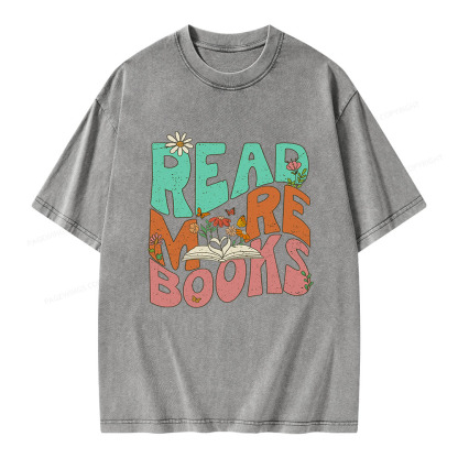 Pagewings Read More Books Unisex Washed T-shirt