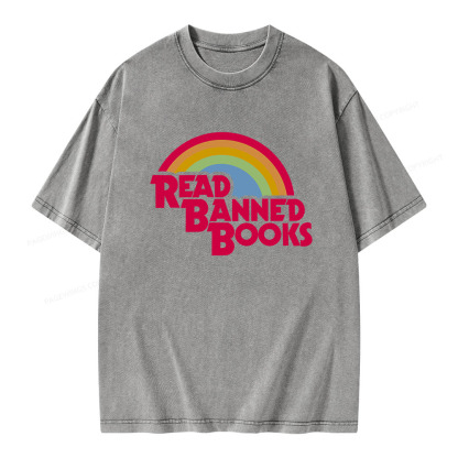 Pagewings Read Banned Books Unisex Washed T-shirt