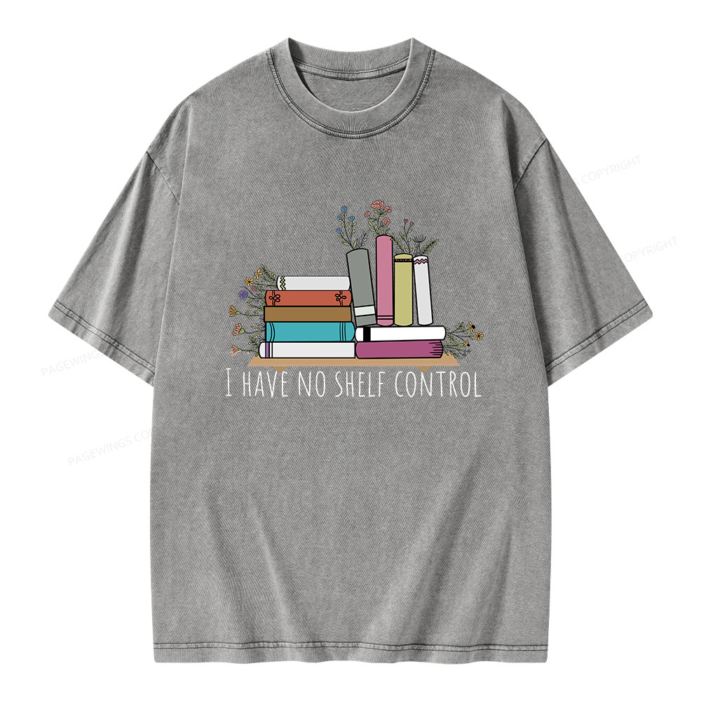 Pagewings I Have No Shelf Control Unisex Washed T-shirt