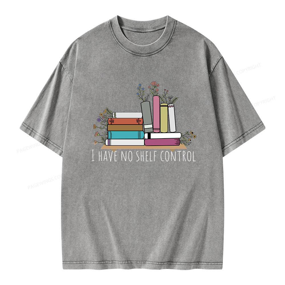 Pagewings I Have No Shelf Control Unisex Washed T-shirt