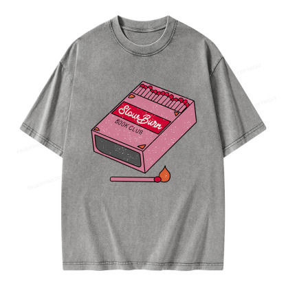 Pagewings Slow Burn Book Club Unisex Washed T-shirt