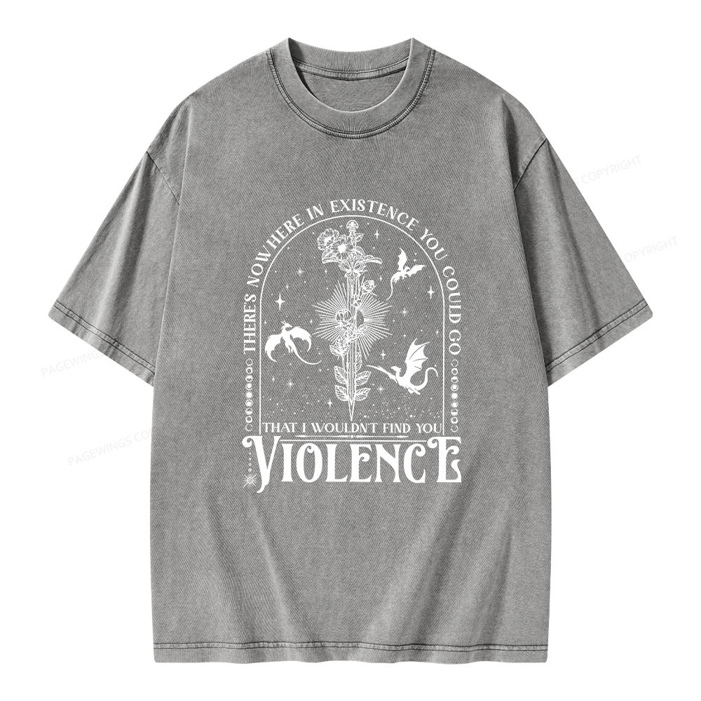 Pagewings Nowhere You Go Escapes Violence Unisex Washed T-shirt