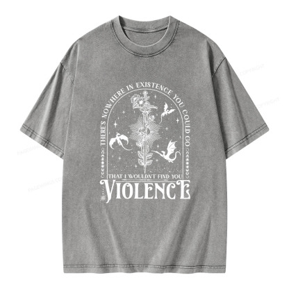 Pagewings Nowhere You Go Escapes Violence Unisex Washed T-shirt