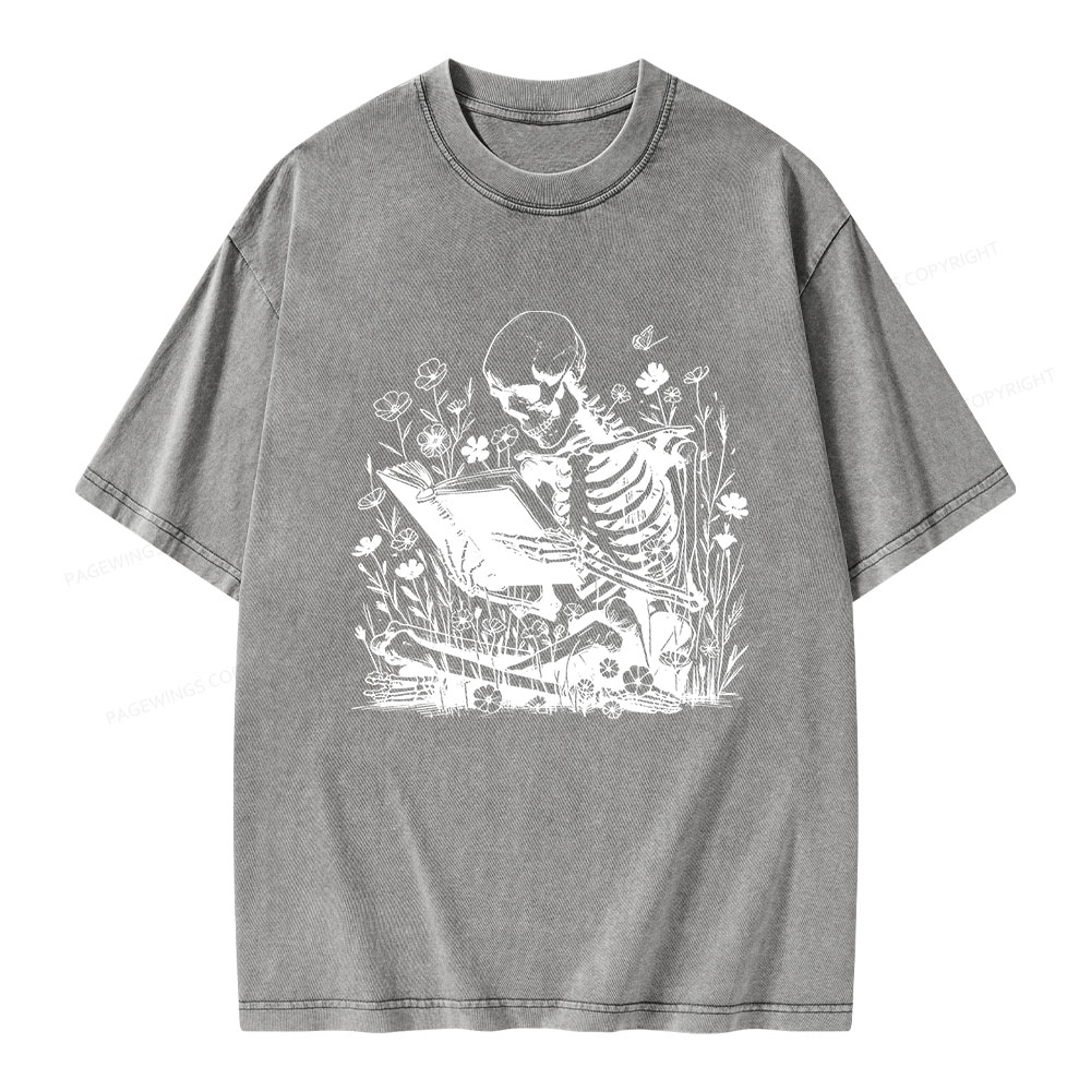 Pagewings Book Reading Unisex Washed T-shirt