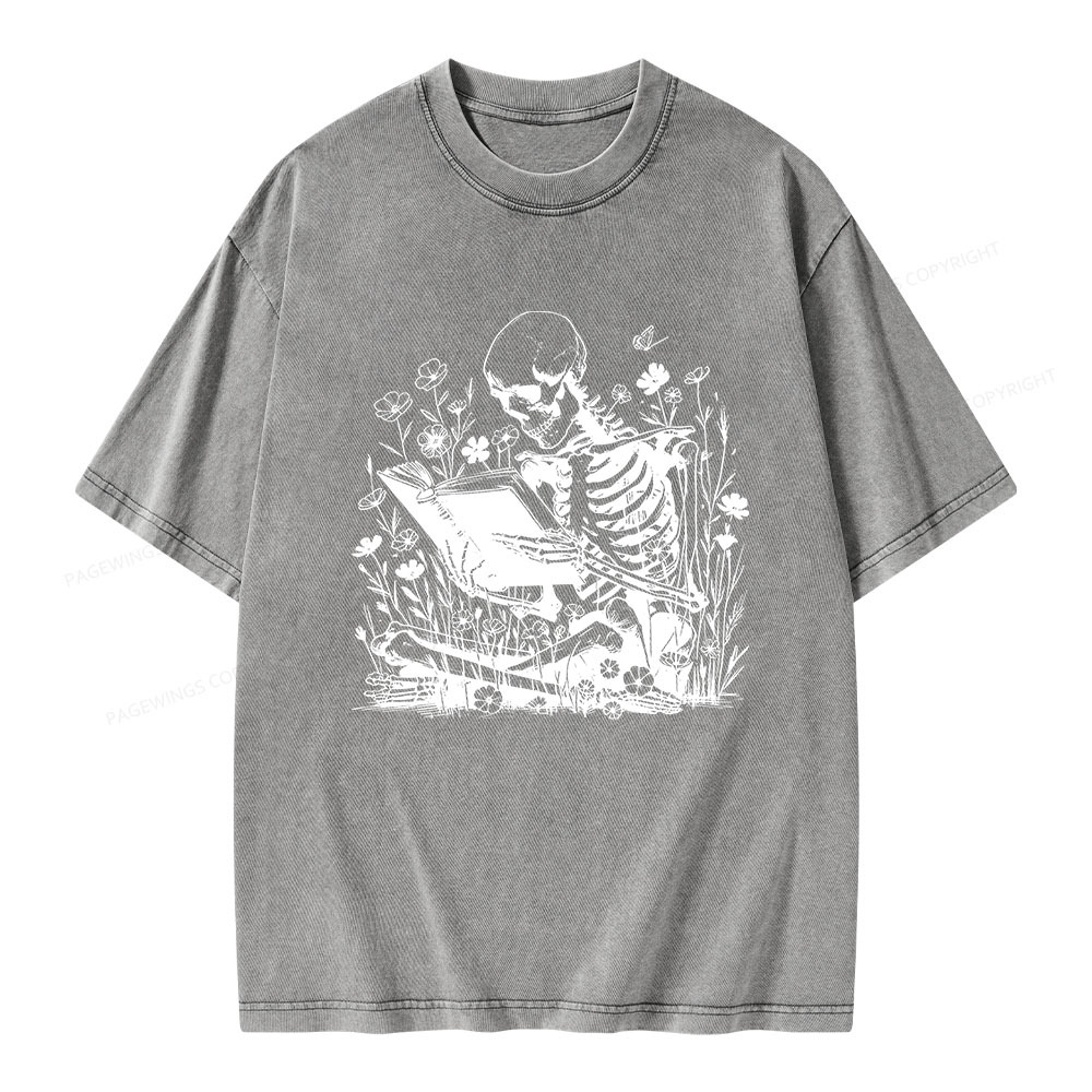 Pagewings Book Reading Unisex Washed T-shirt