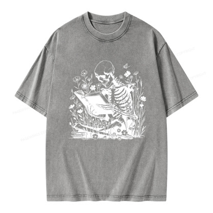 Pagewings Book Reading Unisex Washed T-shirt