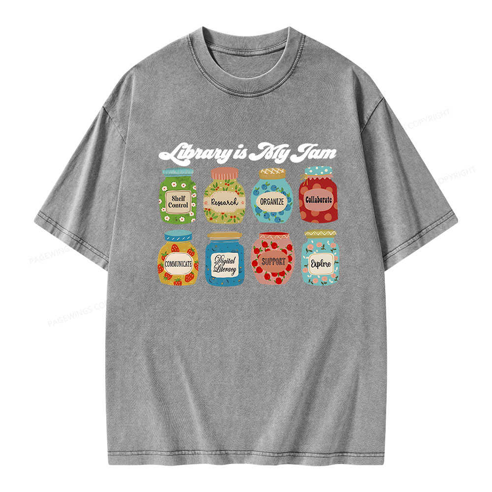 Pagewings Library is My Jam Unisex Washed T-shirt