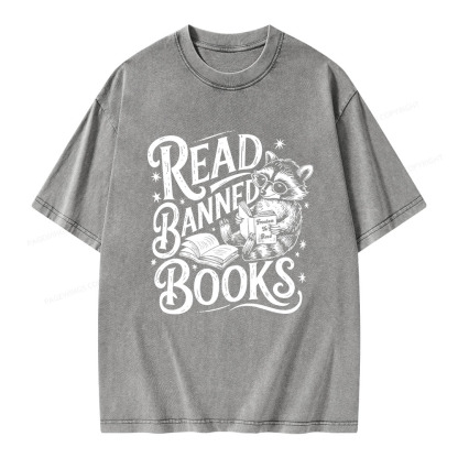 Pagewings Read Banned Books Unisex Washed T-shirt