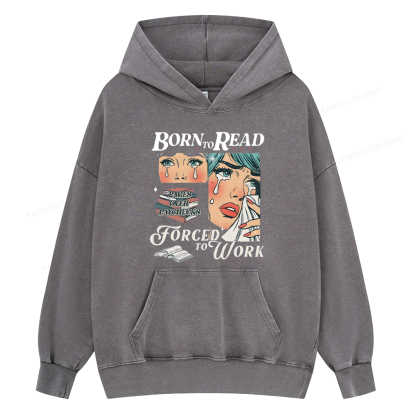 Pagewing Born To Read Bookish Unisex Washed Hoodie
