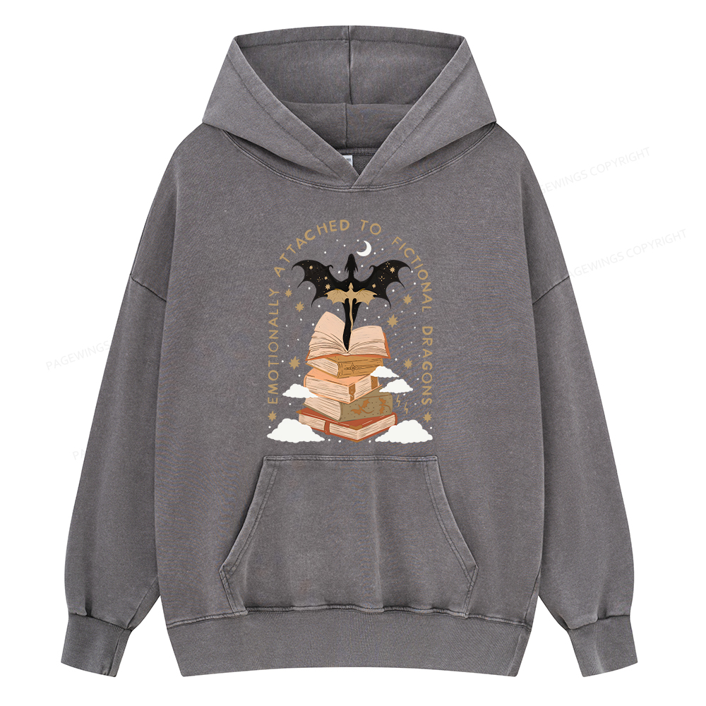 Pagewing Fantasy Romance Reader Gift Romantacy Unisex Washed Hoodie