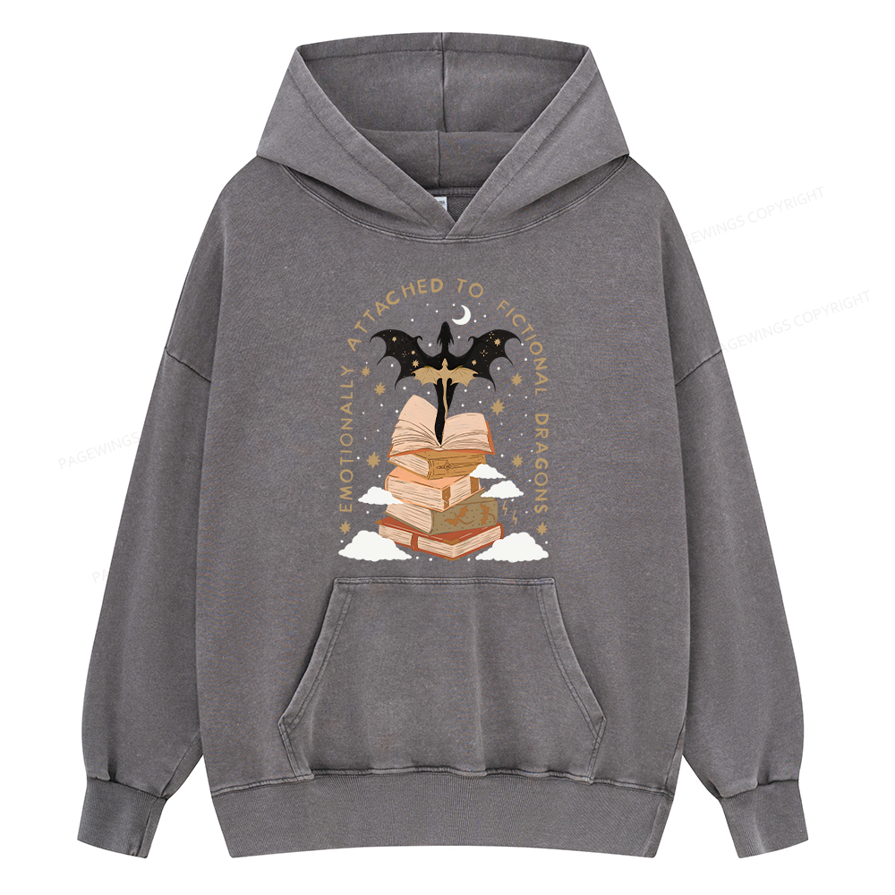 Pagewing Fantasy Romance Reader Gift Romantacy Unisex Washed Hoodie