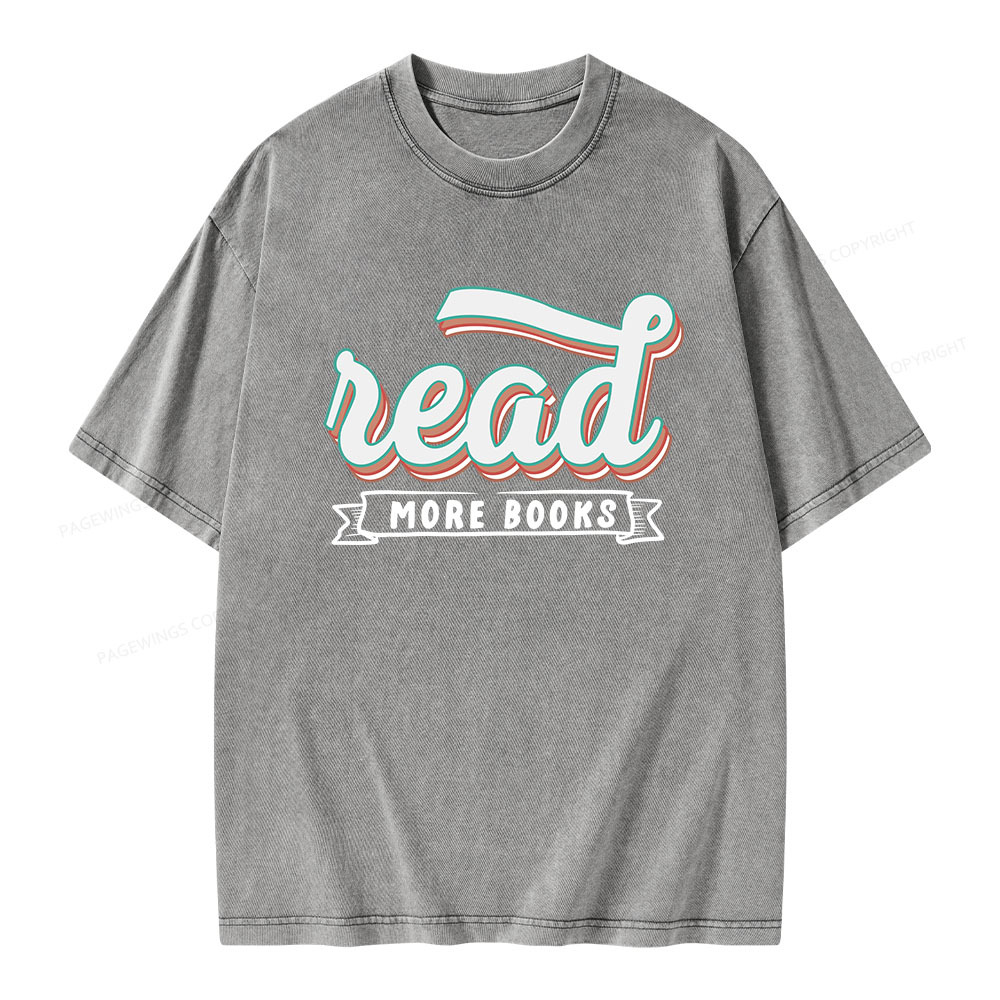 Pagewings Read More Books Unisex Washed T-shirt