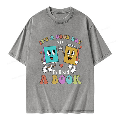 Pagewings It's A Good Day To Read A Book Unisex Washed T-shirt