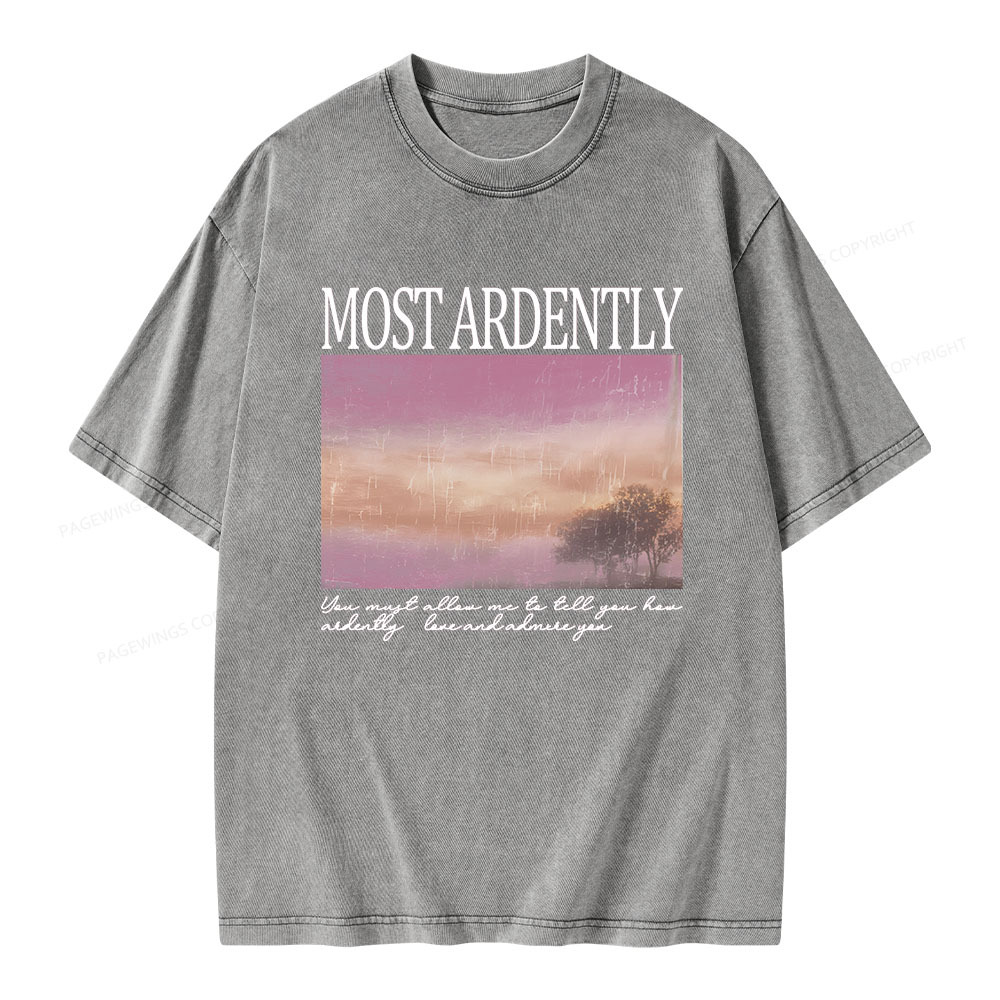 Pagewings Most Ardently Book Lover Unisex Washed T-shirt