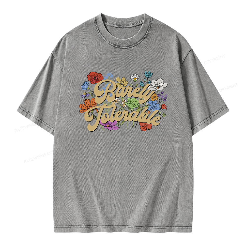 Pagewings Barely Tolerable Unisex Washed T-shirt