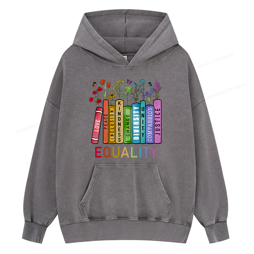 Pagewing Equal Rights Shirt Unisex Washed Hoodie
