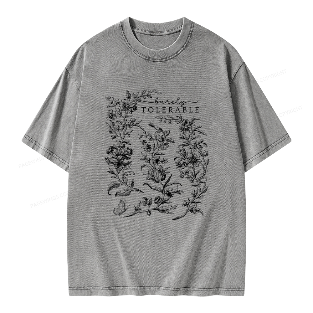 Pagewings Barely Tolerable Pride and Prejudice Gifts Unisex Washed T-shirt