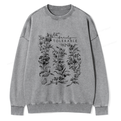Pagewings Barely Tolerable Pride and Prejudice Gifts Unisex Washed Sweatshirt