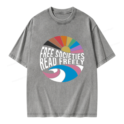Pagewings read freely Unisex Washed T-shirt