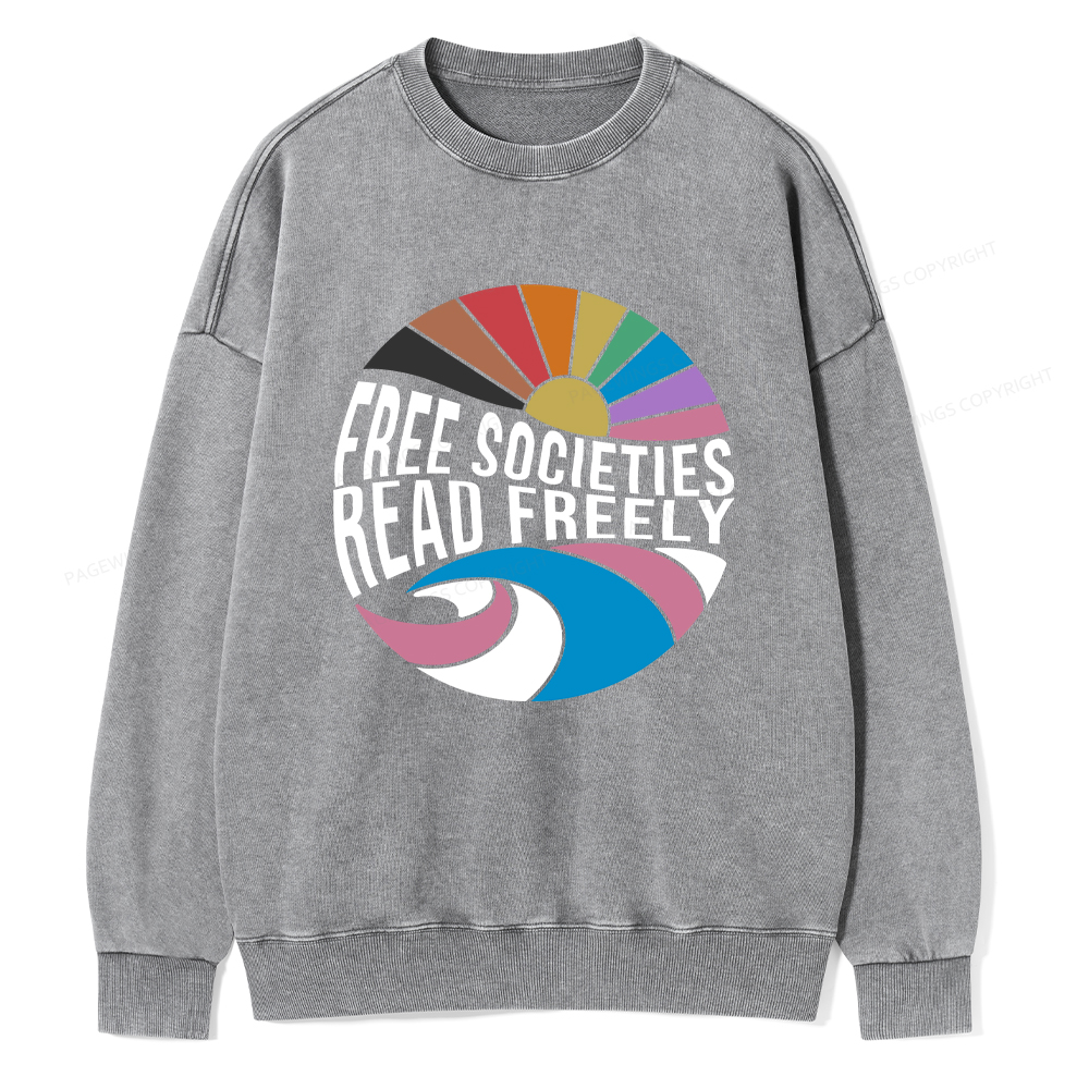 Pagewings read freely Unisex Washed Sweatshirt