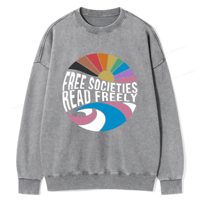 Pagewings read freely Unisex Washed Sweatshirt