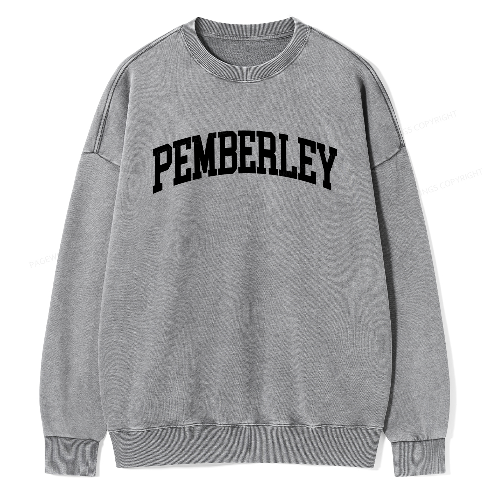 Pagewings Pride and Prejudice Pemberley Bookworm Unisex Washed Sweatshirt