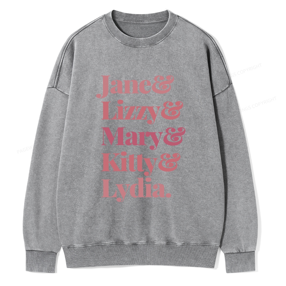 Pagewings Pride and Prejudice Unisex Washed Sweatshirt