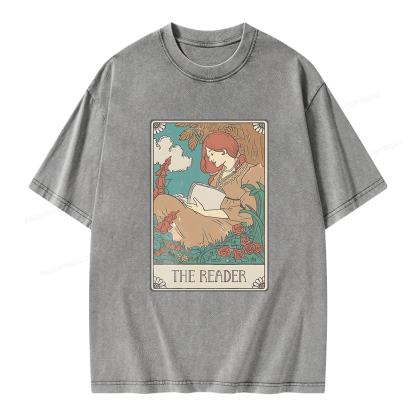 Pagewings Bookish Tarot Card Comfort Colors Unisex Washed T-shirt