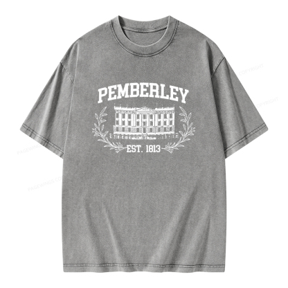 Pagewings Pemberley Est 1813Unisex Washed T-shirt