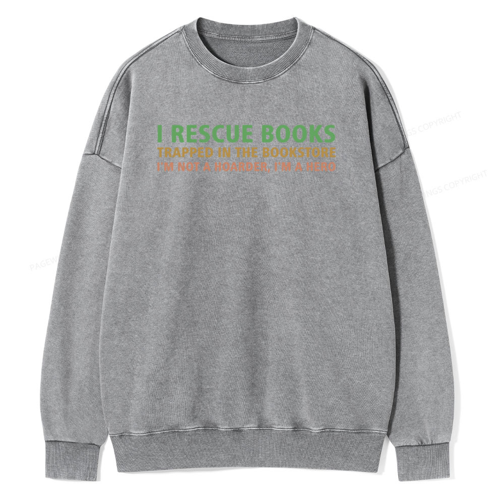 Pagewings Book Lover Shirt, Gift For Bookworms Unisex Washed Sweatshirt