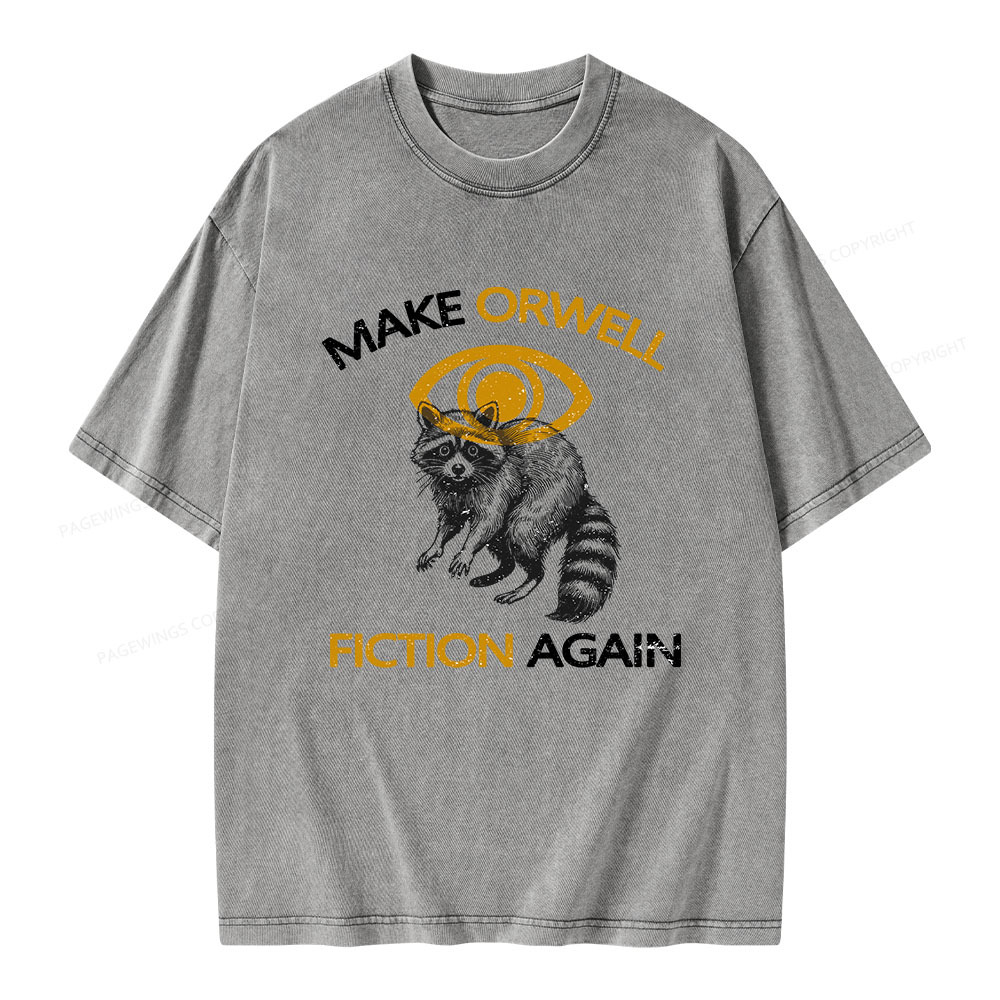 Pagewings Make Orwell Fiction Again Unisex Washed T-shirt