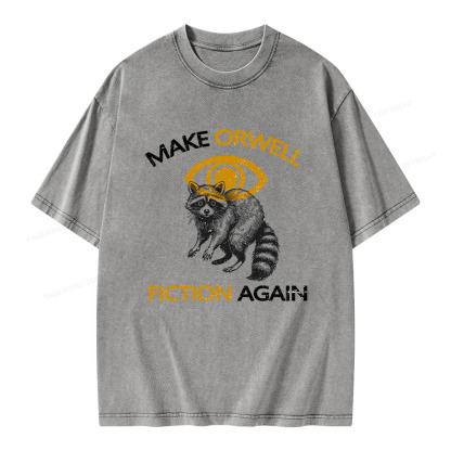 Pagewings Make Orwell Fiction Again Unisex Washed T-shirt