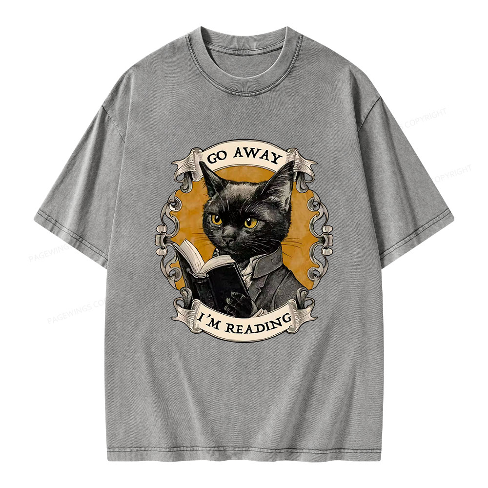 Pagewings Go Away I'm Reading Unisex Washed T-shirt