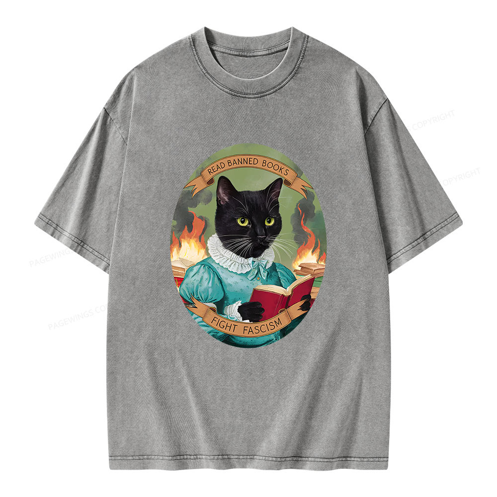 Pagewings Read Banned Books Unisex Washed T-shirt