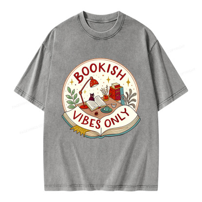 Pagewings Bookish Vibes Only Unisex Washed T-shirt
