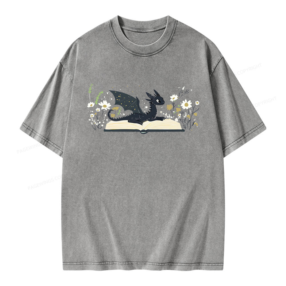 Pagewings Dragon Book Unisex Washed T-shirt