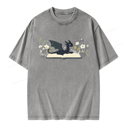 Pagewings Dragon Book Unisex Washed T-shirt