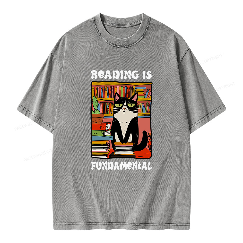 Pagewings Reading is Fundamental Unisex Washed T-shirt