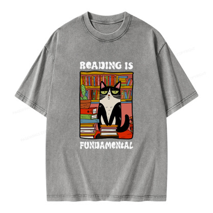 Pagewings Reading is Fundamental Unisex Washed T-shirt