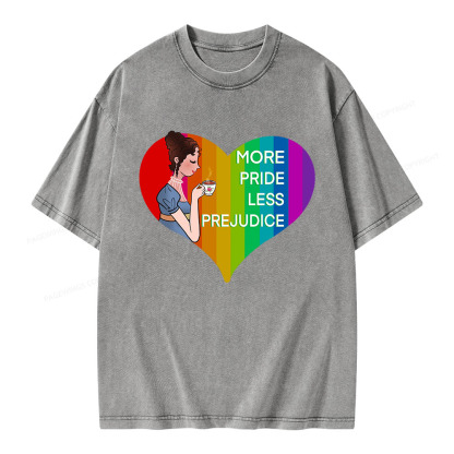 Pagewings More Pride Less Prejudice Unisex Washed T-shirt