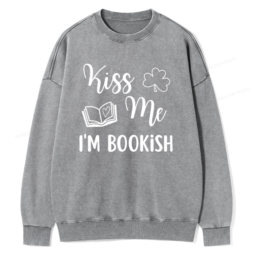 Pagewings Book Funny, Reader Bookworm Librarian Shirt Gift Unisex Washed Sweatshirt