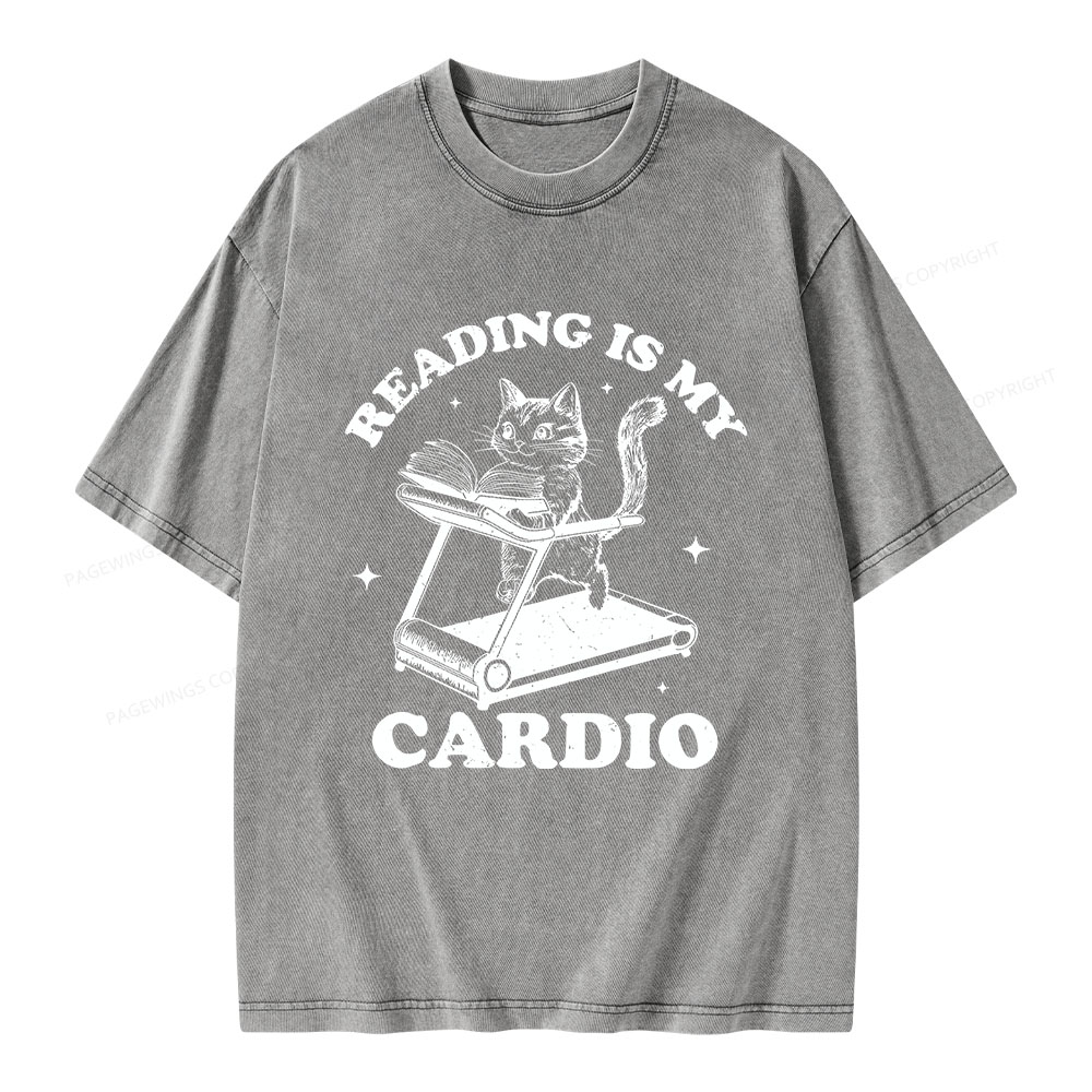 Pagewings Reading is my Cardio Unisex Washed T-shirt