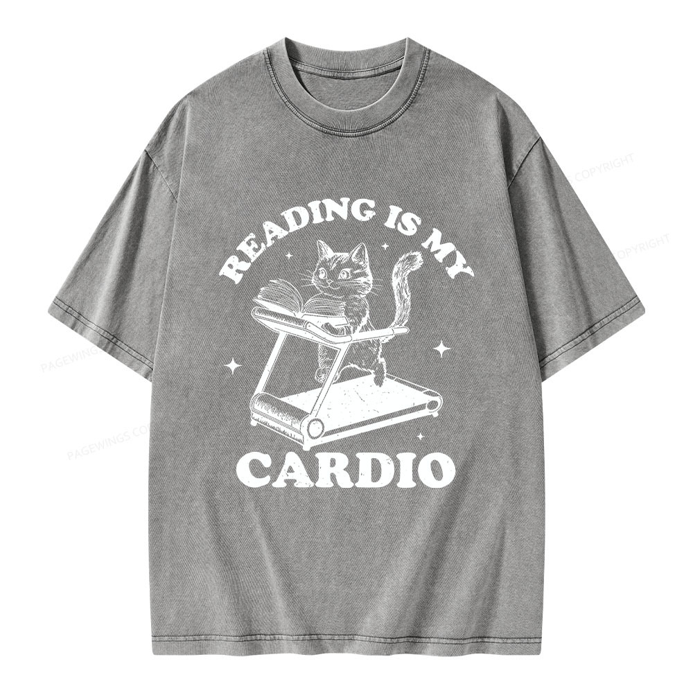 Pagewings Reading is my Cardio Unisex Washed T-shirt