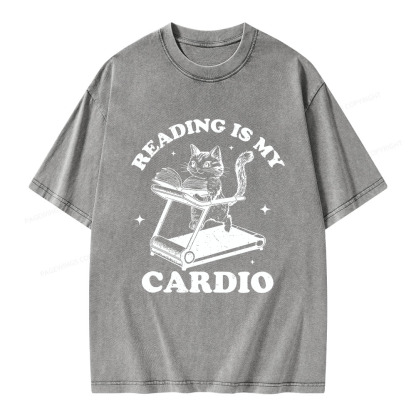 Pagewings Reading is my Cardio Unisex Washed T-shirt