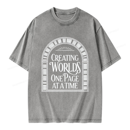 Pagewings Creating Worlds One Page At A Time Unisex Washed T-shirt