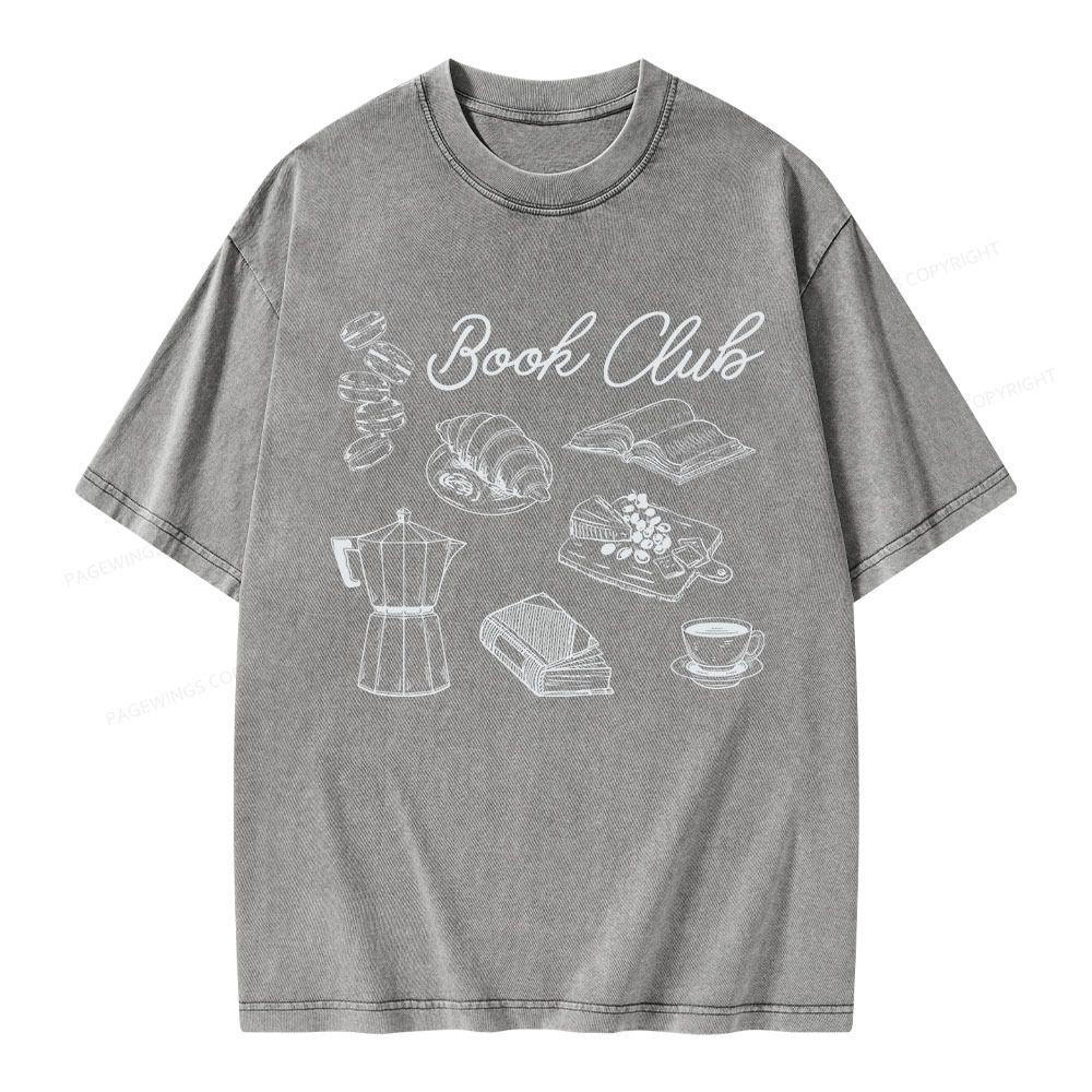Pagewings Book Club Unisex Washed T-shirt
