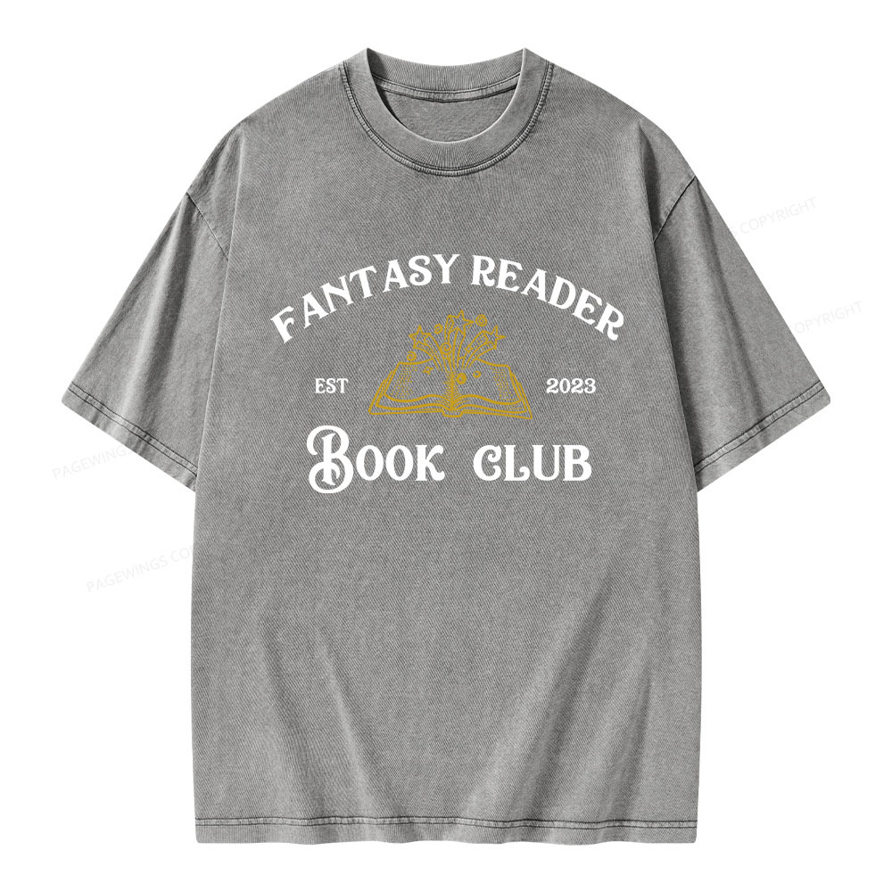 Pagewings Fantasy Reader Book Club Unisex Washed T-shirt