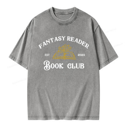 Pagewings Fantasy Reader Book Club Unisex Washed T-shirt