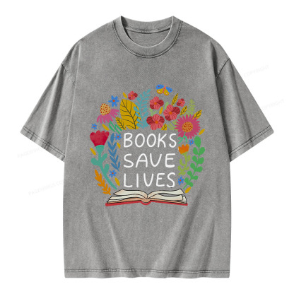 Pagewings Books Save Lives Unisex Washed T-shirt